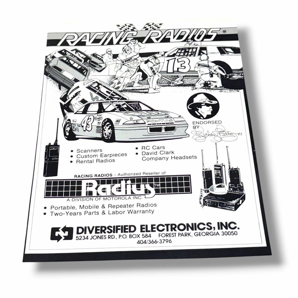 1989 Diversified Electronics Radius Racing Radios Original Vintage Ad AE